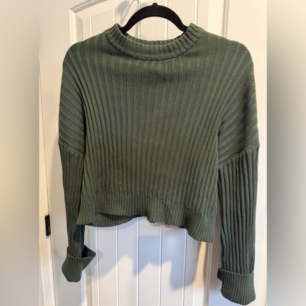 Known Supply Hunter Green Super Soft Organic Cotton Sweater Size XS